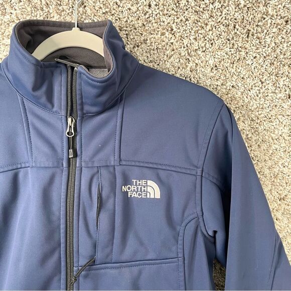 The North Face Jacket Men’s Small Blue Apex Soft Shell Full Zip Up Fleece Lined - Picture 2 of 7